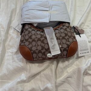 Coach Hampton Signature Shoulder Bag in Crystal Jacquard